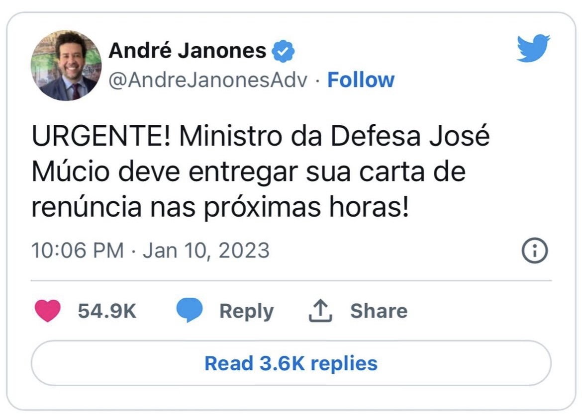 Deputado Janones divulga fakenews sobre ministro da defesa de Lula e é desmentido publicamente